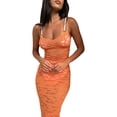 thumbnail image 3 of Fortune Robe en Dentelle Transparente pour Femmes Bretelles Spaghetti Ajustée Longue Robe, 3 of 6
