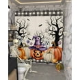 thumbnail image 5 of Shower Curtains for Bathroom-72"x84",Halloween Witch Hat Pumpkin Waterproof Bath Curtain Grommet Shower Curtain Set with Hooks,Bat Tree Buffalo on Burlap Washable Bath Accessories, 5 of 6