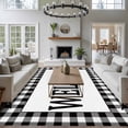 thumbnail image 3 of Welcome Black 5x7 Area Rugs for Living Room, White Buffalo Check Plaid Non Slip Floor Mat Washable Low-Profile Indoor Carpet for Bedroom, Dining Room, Bathroom, 3 of 9