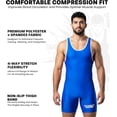 thumbnail image 2 of Exxact Sports Men's Wrestling Singlet, High Performance Powerlifting Singlet Wrestling Singlets for Men - Singlets (Royal, A2XL), 2 of 7