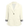thumbnail image 3 of Vedolay Top Women Plus Size Button Casual Open Front Long Sleeves Work Office Blazer Jacket,White XL, 3 of 5