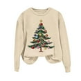 thumbnail image 5 of Horkkom Christmas Sweatshirts for Women Christmas Tree Print Christmas Sweaters Funny Holiday Graphic Sweatshirts L, 5 of 5