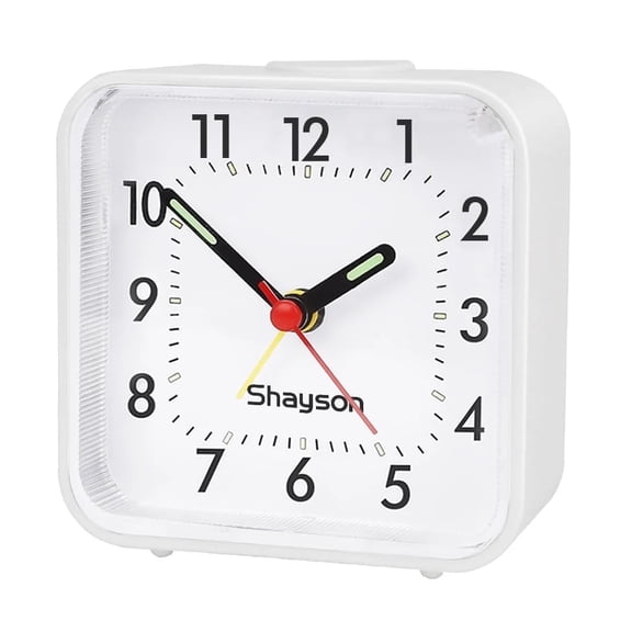 AYMZ Alarm Clock, Silent Non Ticking Clock Travel Alarm Clock with Snooze & Light Alarm Clock for Bedroom Bedside Kids Elderly Black