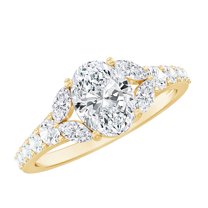 Rosec Jewels - Lab Diamond Engagement Ring - 6X8 mm Oval Shape - 1 Carat - EF-VS Quality, 18K Yellow Gold, US 6.50