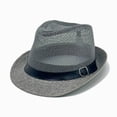 thumbnail image 4 of QSAWXQZ Men's Straw Fedora Hat Plaid Band Breathable Sun Hat for Summer Free Size, 4 of 4