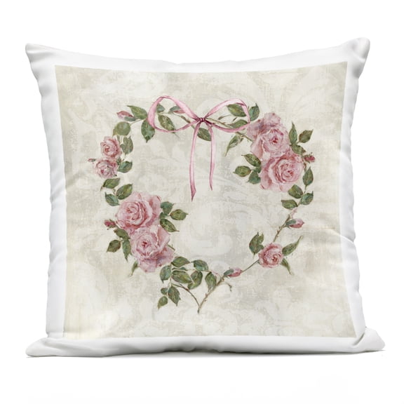 Stupell Industries Garden Heart Wreath Design by Sally Swatland Outdoor Printed Pillow