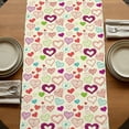 thumbnail image 5 of Table Runners 90 Inches Long Dress Scarves, Valentine's Day Farmhouse Coffee/Dining/Kitchen Table Runner for Living Room, Heart Love Modern Country Light Yellow 13x90 Inch, 5 of 9