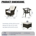 thumbnail image 3 of COOS BAY Stone Harbor 5-Piece Brown Wicker Patio Furniture Set Outdoor Conversation Set with Beige Olefin Cushions, 360 Degree Swivel Rocking Chairs, Side Table, Ottomans, 3 of 9