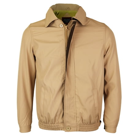 Men's Microfiber Golf Sport Water Resistant Zip Up Windbreaker Jacket BENNY (Khaki /