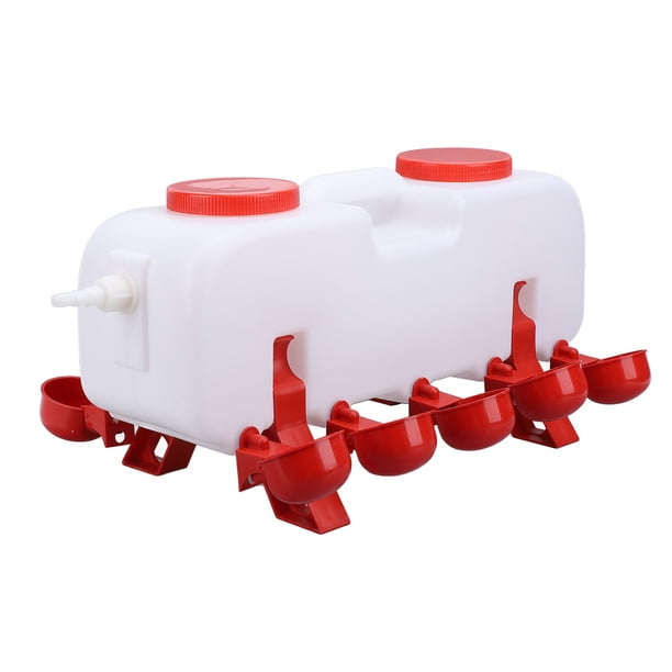 Bebedero Automático Para Pollos, 10 L, Con 10 Bebederos, Dispensador De Agua Autorrellenable Para Patos, Codornices, Pavos, Gansos Y Gallineros.