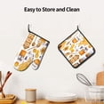 thumbnail image 6 of Xecao Honey Bee Set Pattern Oven Mitts and Pot Holders Sets Heat Resistant Silicone Oven Mittens Extra Thicken Long Kitchen Cotton Oven Glove for Cooking, 6 of 7