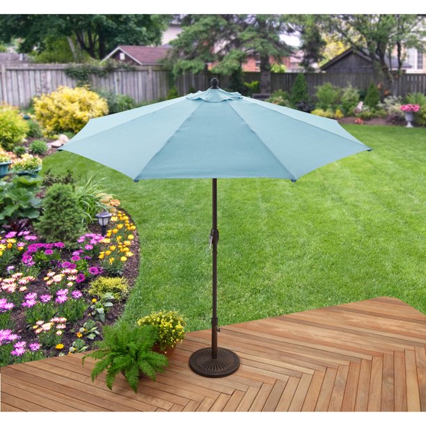 Better Homes And Gardens 9 Market Umbrella Aqua Walmart Com Walmart Com
