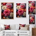 thumbnail image 4 of Designart "Symbolic Red Blooms Of Zinnias I" Zinnias Floater Framed Canvas Art Print, 4 of 5