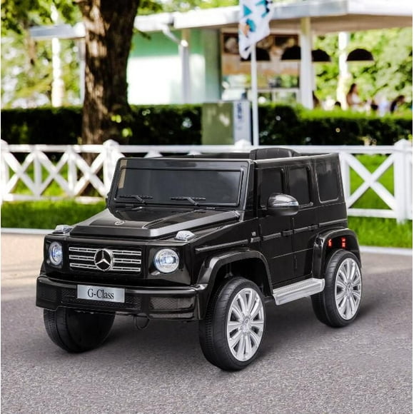 Aosom Compatible 12V Battery-powered Kids Electric Ride On Car Mercedes Benz G500 Toy with Parental Remote Control Music Lights MP3 Suspension Wheels for 3-8 Years Old Black