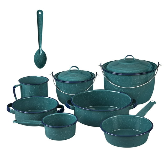 Cinsa Bateria de cocina Superior de Acero Vitrificado 10 Piezas Verde Aqua