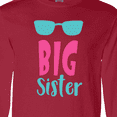 thumbnail image 4 of Inktastic Big Sister, Older Sister, Sunglasses - Blue Pink Long Sleeve T-Shirt, 4 of 5