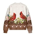 thumbnail image 5 of DISNIMO Northern Cardinal Printed Jackets for Women Floral Printed Sweatshirts Zip Up Outwear Long Sleeve Jackets for Fall Winter, L, 5 of 7