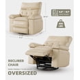 thumbnail image 2 of Luku Oversized Manual Recliner, PU Leather Recliner Chair with 1.5X Sponge Filling and Easy Recline Mechanism, Comfort Lazy Chair for Living Rooms and Bedrooms, 2 of 8