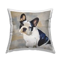 Stupell Industries French Bulldog Dog Patchwork Contemporary Beige,18 x 7 x 18 Decorative Pillows