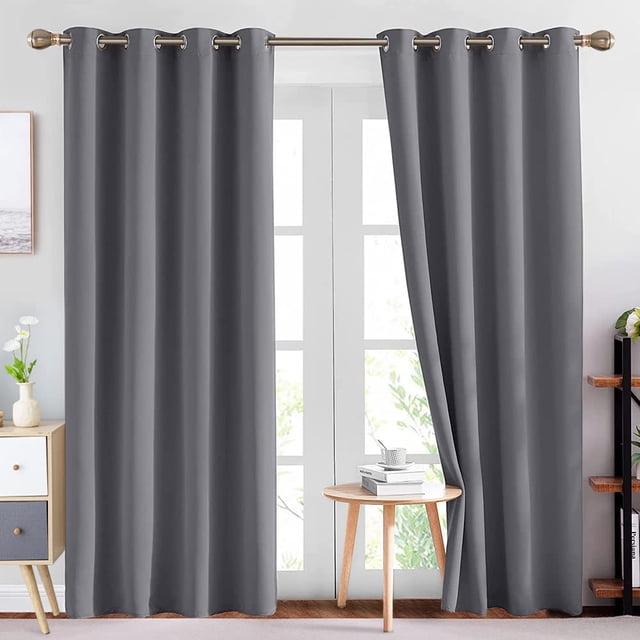 NANWEI Cortinas Blackout con Aislamiento Térmico para Recámara Ventana, con Ojales en la Parte Superior, Suave 100% Poliéster Tela Impermeable, Reducción Ru
