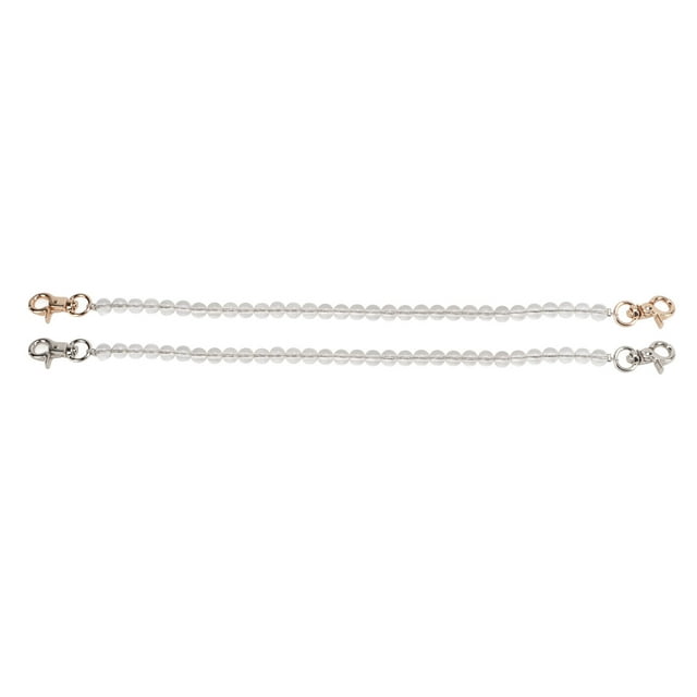 Cadenas transparentes acrílicas para mujer, cuentas redondas de 30cm, accesorios de repuesto para decoración de bolsos DIY, 8mm, 2 uds.