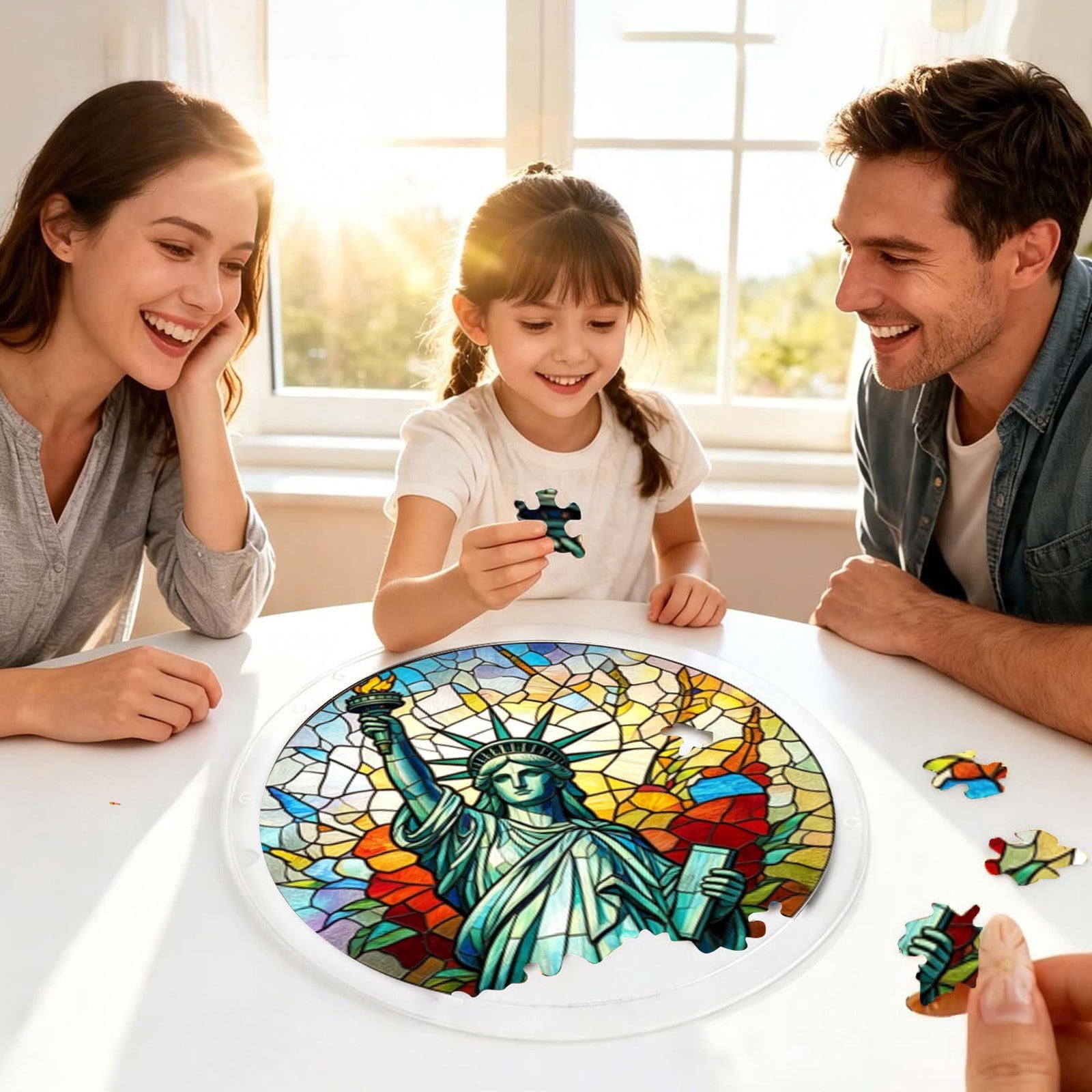 Acrylic Puzzle Hanging Ornament Window Art Chandelier For Home Garden