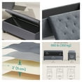 thumbnail image 3 of LEDREM 43-Inch Velvet Storage Ottoman Bench with Removable Top, 660LB Capacity Multi-Functional Footrest for Bedroom Living Room, Slate Gray, 3 of 6