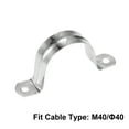 thumbnail image 3 of Abrazadera de conducto en forma de U Uxcell M40, soporte de tubo, clip de acero inoxidable tono plateado 5 piezas, 3 of 5