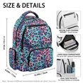 thumbnail image 5 of Chririnla Tie Dye Leopard Print Multi-pocket Bookbag with multi-tasche Large Capacity Kids Backpack, Lightweight 17 Inch School Bag for Daily Use Travel Elementary School, 5 of 10
