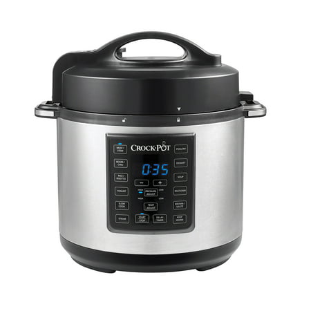 Crock-Pot 6-Quart 8-in-1 Express Crock Programmable Slow Cooker, Pressure Cooker, Sauté, and Steamer, Stainless Steel, SCCPPC600-V1