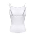 thumbnail image 5 of Tianiyouqing Women's Basic Tank Tops Y2k Cami Tops Running Crop Shirts Sleeveless Adjustable Spaghetti Strap Square Neck Double Lined Layered Racerback White L, 5 of 6
