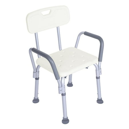 Ktaxon Adjustable Medical Shower Chair Bathtub Bench Bath Seat Stool Armrest Back White