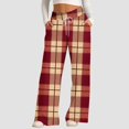 thumbnail image 6 of JWSVBF Scrub Pants for Women Pajamas with Pocket Business Casual Lossen Comfy Gingham Fashion Exercise Winter Clothing Pajama Bottoms Red, 6 of 7