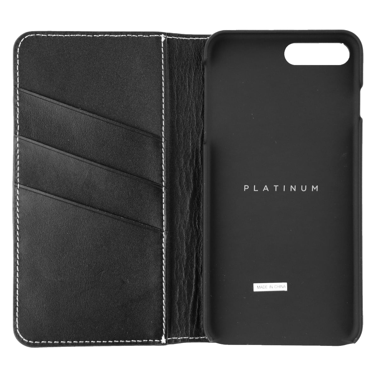 Platinum Leather Folio Wallet Case for Apple iPhone 8 Plus 7 Plus - Black - www.bagssaleusa.com/product-category/shoes/