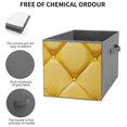 thumbnail image 5 of Collapsible Oxford Fabric Storage Cubes with Handles, Large Mid Foldable Oxford Cloth Bins Set of 2/6, Closet Organizers for Shelves Clothes Home Kitchen Toy - Yellow Grid Pattern, 5 of 7