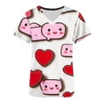 thumbnail image 4 of Valentines Day Scrub Tops Women, Heart Blouses for Women, Short Sleeve V Neck Shirts Women's Valentine's Day Printed Blouse with Pockets Nurse Tops Short Sleeved V-Neck Tops Shirt, 4 of 5