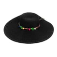 thumbnail image 2 of Women Wide Brim Summer Sun Hat Fashion Casual Sunshade Hat with Colored Stone Decor for Beach Vacation by Gbobgt Black One Size, 2 of 4