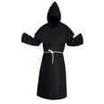 thumbnail image 3 of Túnica medieval de fraile, traje, capa, ropa, atuendo, túnica de sacerdote, túnica de fraile, túnica de monje Negro, 3 of 9