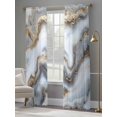 thumbnail image 4 of Modern White Gold Sheer Curtains for Living Room Bedroom Abstract Geometric Marble Printed Sheer Curtains 108 Inch Long 2 Panels Set Light Filtering Curtain Window Treatments Drapes for Dining Room, 4 of 6