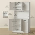thumbnail image 3 of HOMCOM 71" Pantry Cabinet, Kitchen Cupboard with Charging Station, White, 3 of 10