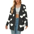 thumbnail image 2 of Cardigan Sweaters for Women Valentine's Day Heart Sweaters Oversized Cable Knit Button V Neck Long Sleeve Fall Fashion Outerwear Coat Alsol Lamesa, 2 of 6