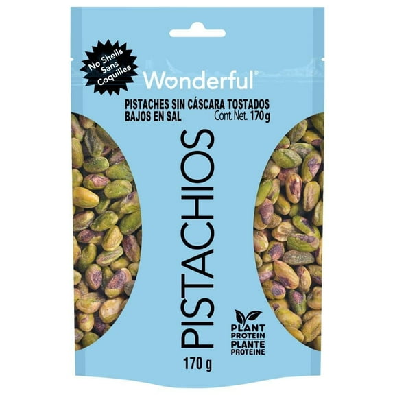 Pistaches Wonderful sin cáscara tostados bajos en sal 170 g