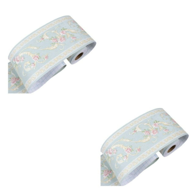 Guardoinrt Waterproof Wallpaper Border Living Space With Style Instantly Change Look Of Room PVC Creative light green floret 2Set