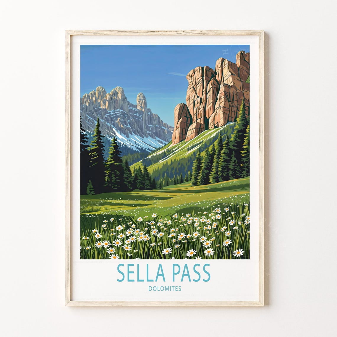 Sella Pass Wall Art Print Dolomites Decor Hiking Artwork Unframed Paper Print