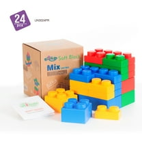 UNiPLAY Mix Soft Building Blocks for Infant Early Learning, Educational and Sensory Toy, Cognitive Development for Unisex Toddlers (24-Piece Set)