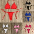 thumbnail image 3 of CENL Women Thong Bikini Set Side Tie Sexy Swimsuit Bandage Style Brazilian Swimwear, 3 of 9
