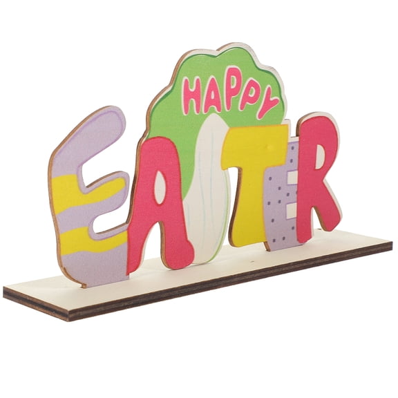 FRCOLOR 1 Set of Easter Table Decorations Wooden Centerpiece Signs for Dining Room Table