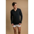 thumbnail image 2 of Men's Cottonique M17773 Long Sleeve Lightweight Cotton Jersey Hoodie (Black XL), 2 of 5