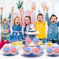 thumbnail image 2 of 2 Set 3-Tier Gender Reveal Cardboard Cupcake Stand Party Decorations Cupcake Stand Dessert Holder Stand for Kids Boys Bbay Shower Gender Reveal Birthday Party Supplies, 2 of 5