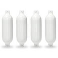thumbnail image 1 of NEH Twin Eye Ribbed Boat Pontoon Fender 6.5" x 23" 4pcs Inflatable Vinyl Mooring Bumpers Guard Dock Docking - White, 1 of 3
